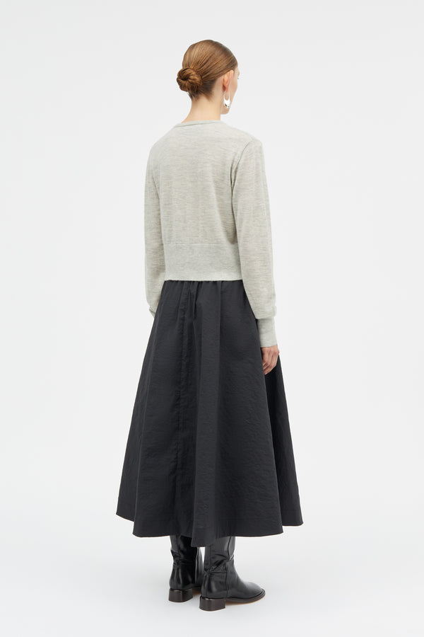 Mark Kenly Domino Tan Klairo Cashmere Sweater LIGHT GREY