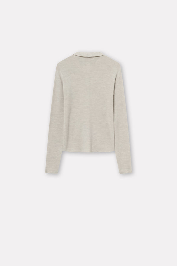 Mark Kenly Domino Tan Korine Merino Sweater LIGHT GREY MELANGE