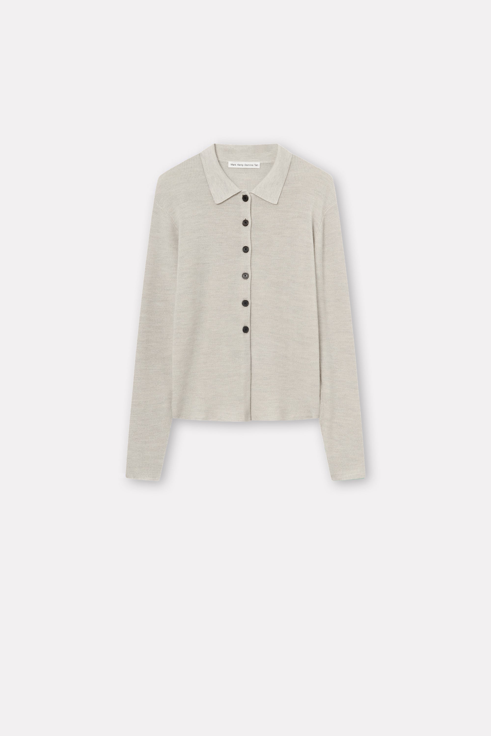 Mark Kenly Domino Tan Korine Merino Sweater LIGHT GREY MELANGE