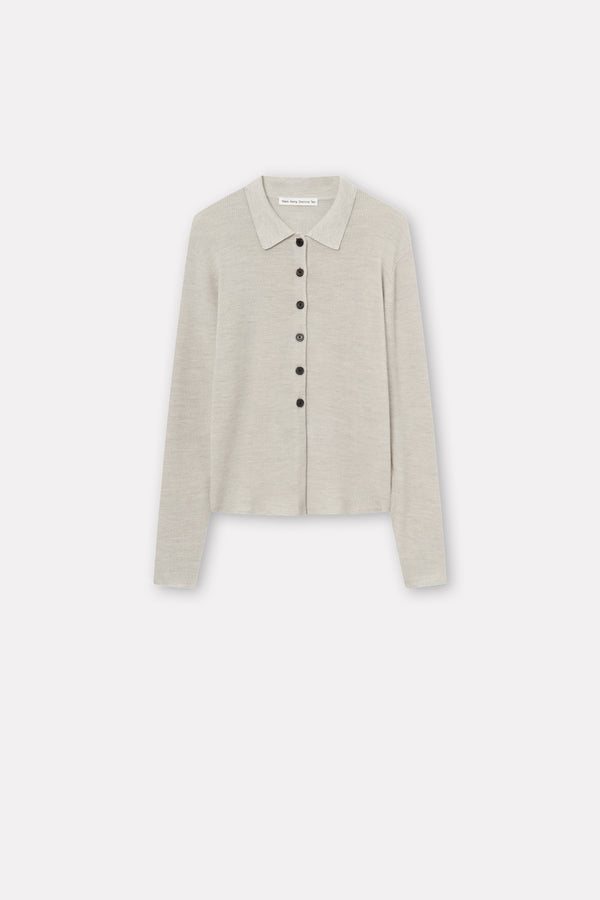 Mark Kenly Domino Tan Korine Merino Sweater LIGHT GREY MELANGE