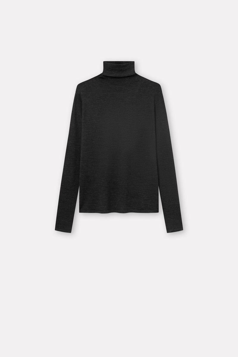 Mark Kenly Domino Tan Korinella Merino Sweater BLACK MELANGE