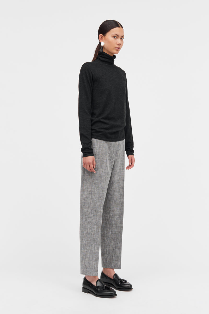 Mark Kenly Domino Tan Korinella Merino Sweater BLACK MELANGE