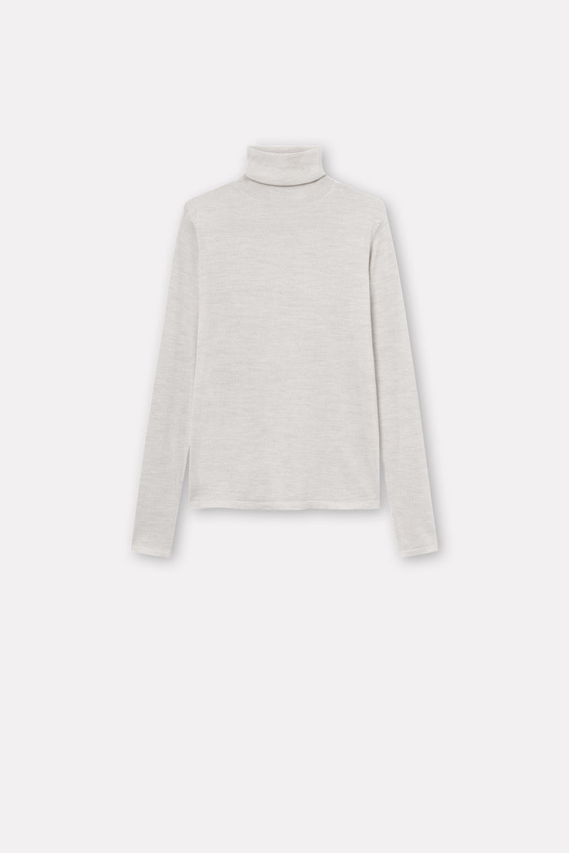 Mark Kenly Domino Tan Korinella Merino Sweater LIGHT GREY MELANGE