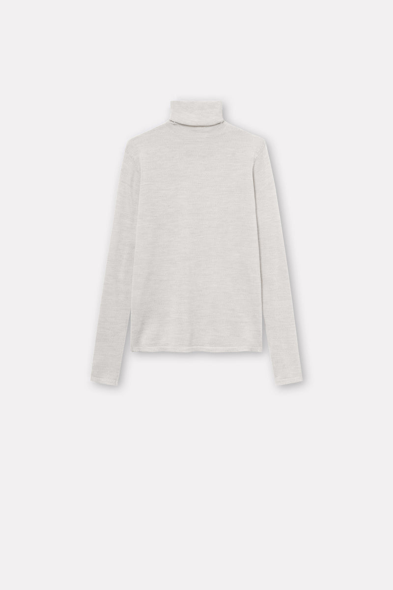 Mark Kenly Domino Tan Korinella Merino Sweater LIGHT GREY MELANGE