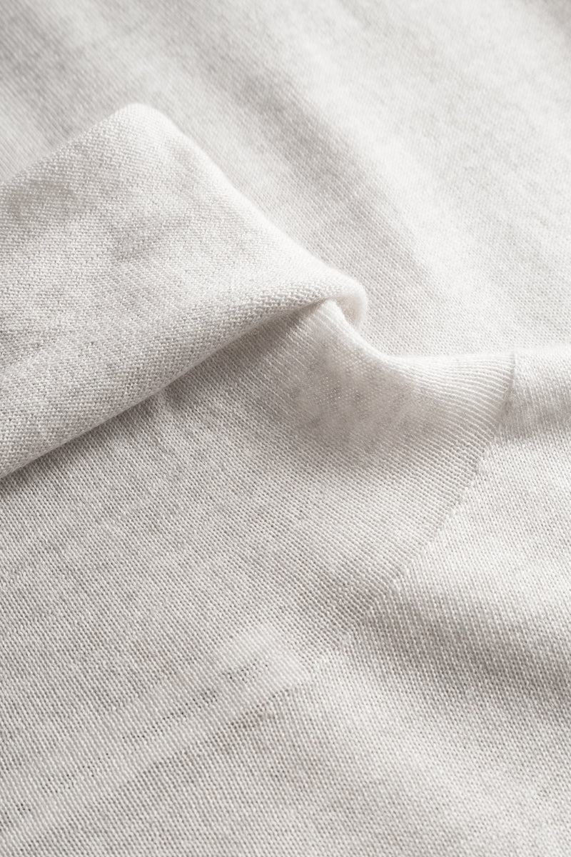 Mark Kenly Domino Tan Korinella Merino Sweater LIGHT GREY MELANGE