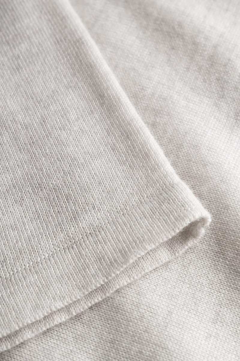 Mark Kenly Domino Tan Korinella Merino Sweater LIGHT GREY MELANGE