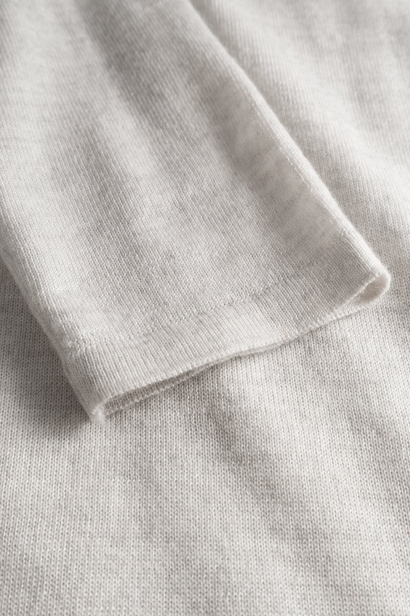 Mark Kenly Domino Tan Korinella Merino Sweater LIGHT GREY MELANGE