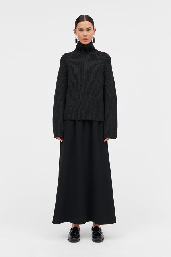 MKDT Studio Kornelle Medium Chunky Merino Sweater BLACK MELANGE