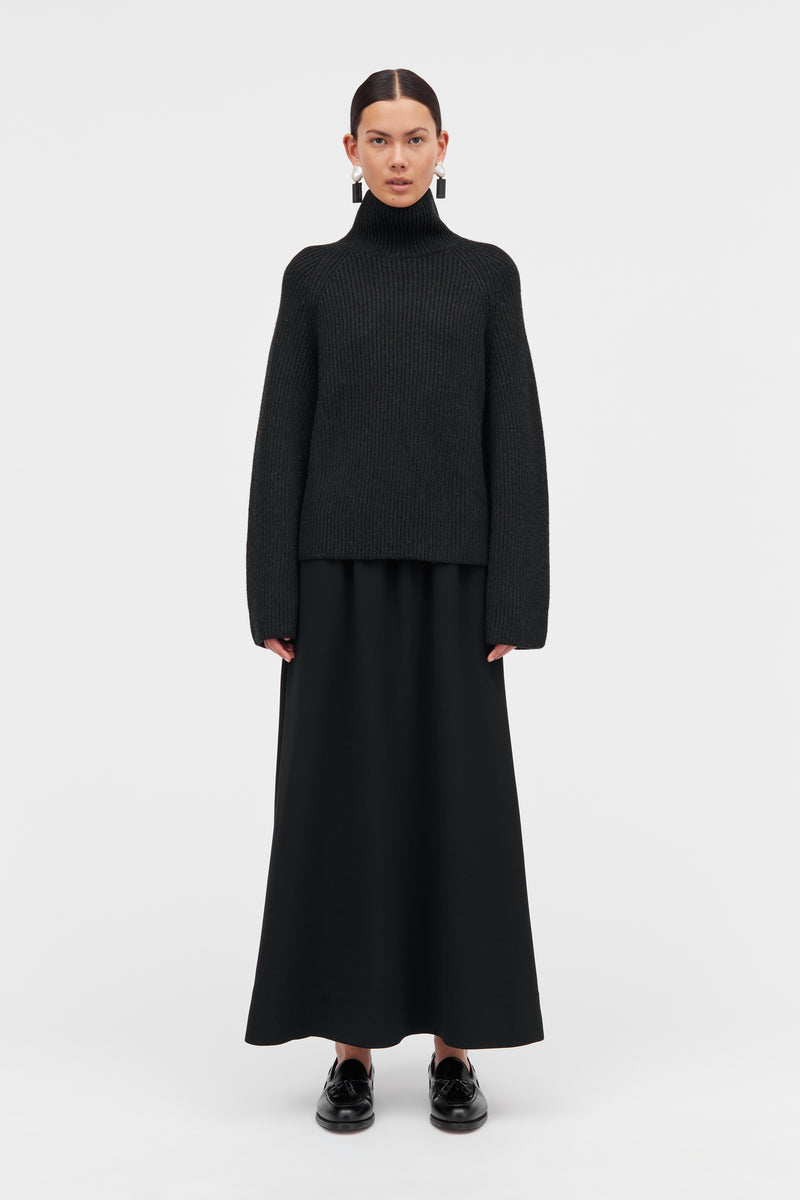 MKDT Studio Kornelle Medium Chunky Merino Sweater BLACK MELANGE