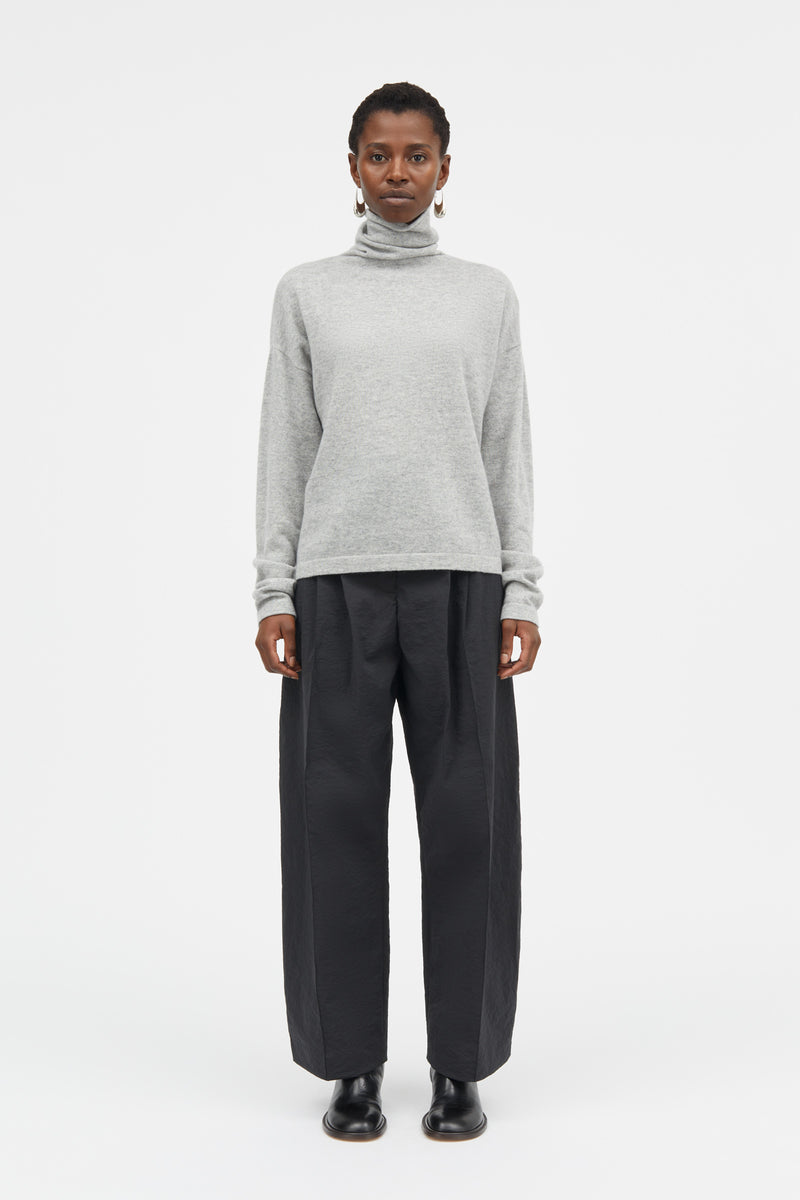 Mark Kenly Domino Tan Krystal Cashmere Sweater LIGHT GREY