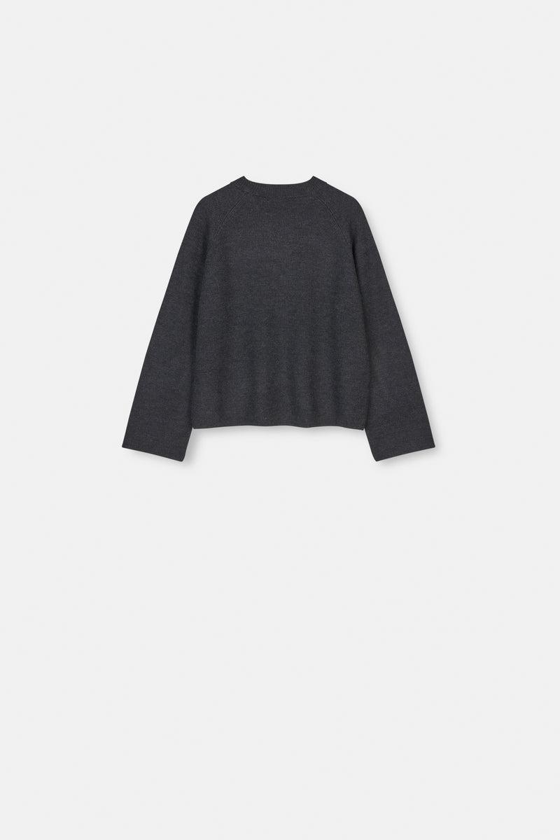 Mark Kenly Domino Tan Ksenia Merino Sweater DARK GREY MELANGE