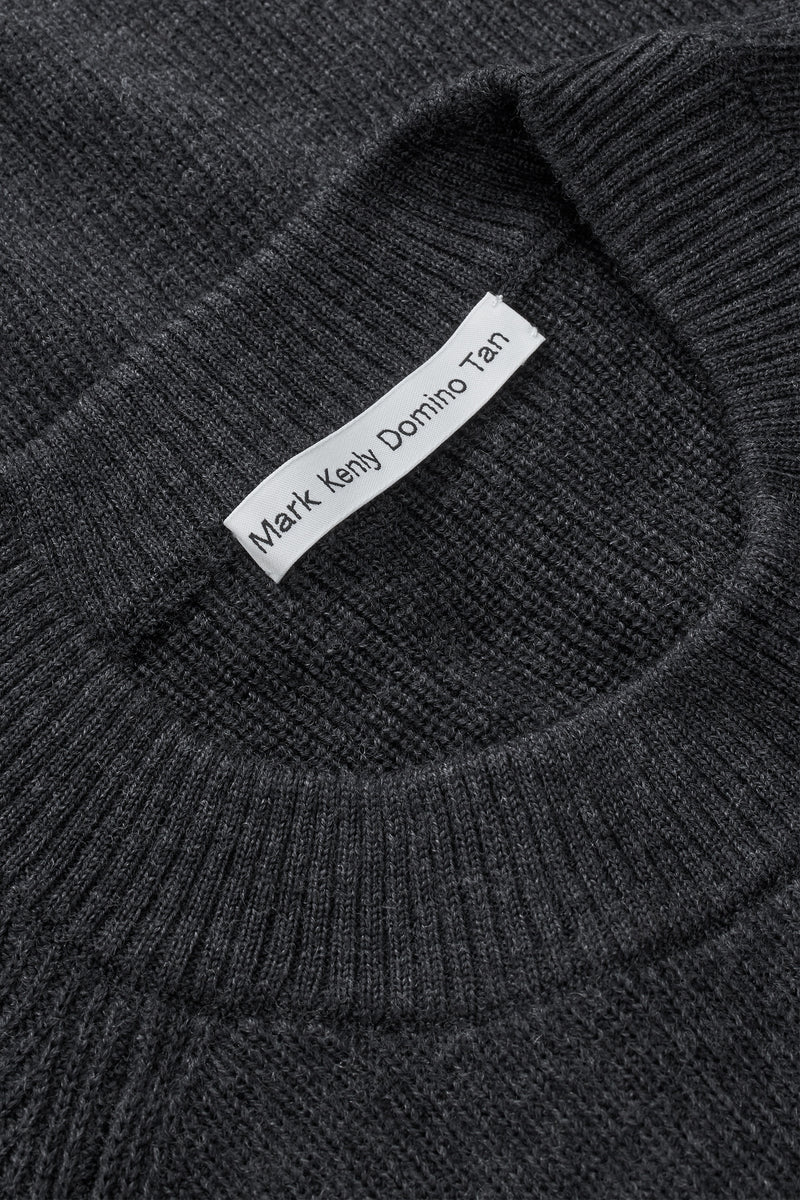 Mark Kenly Domino Tan Ksenia Merino Sweater DARK GREY MELANGE