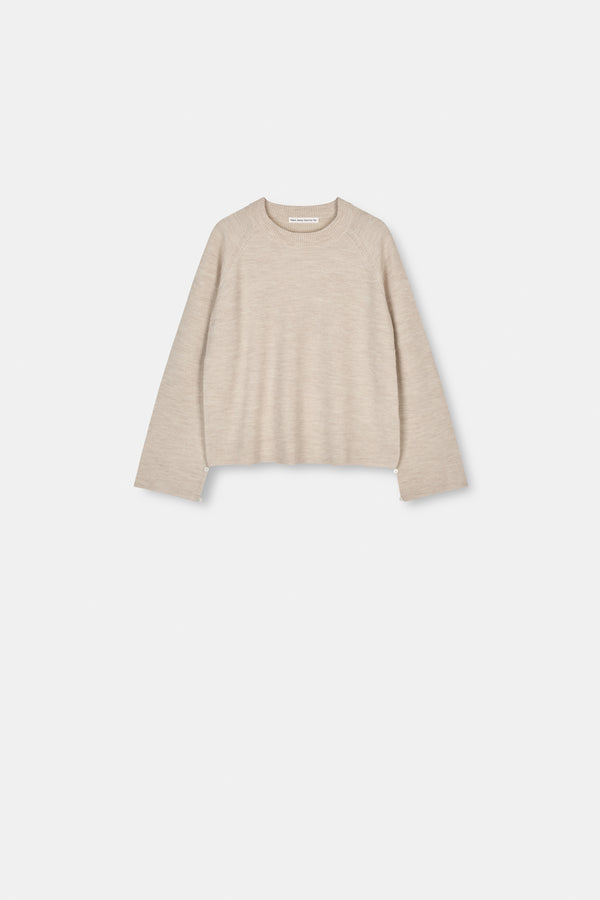 Mark Kenly Domino Tan Ksenia Merino Sweater DUSTY PEACH