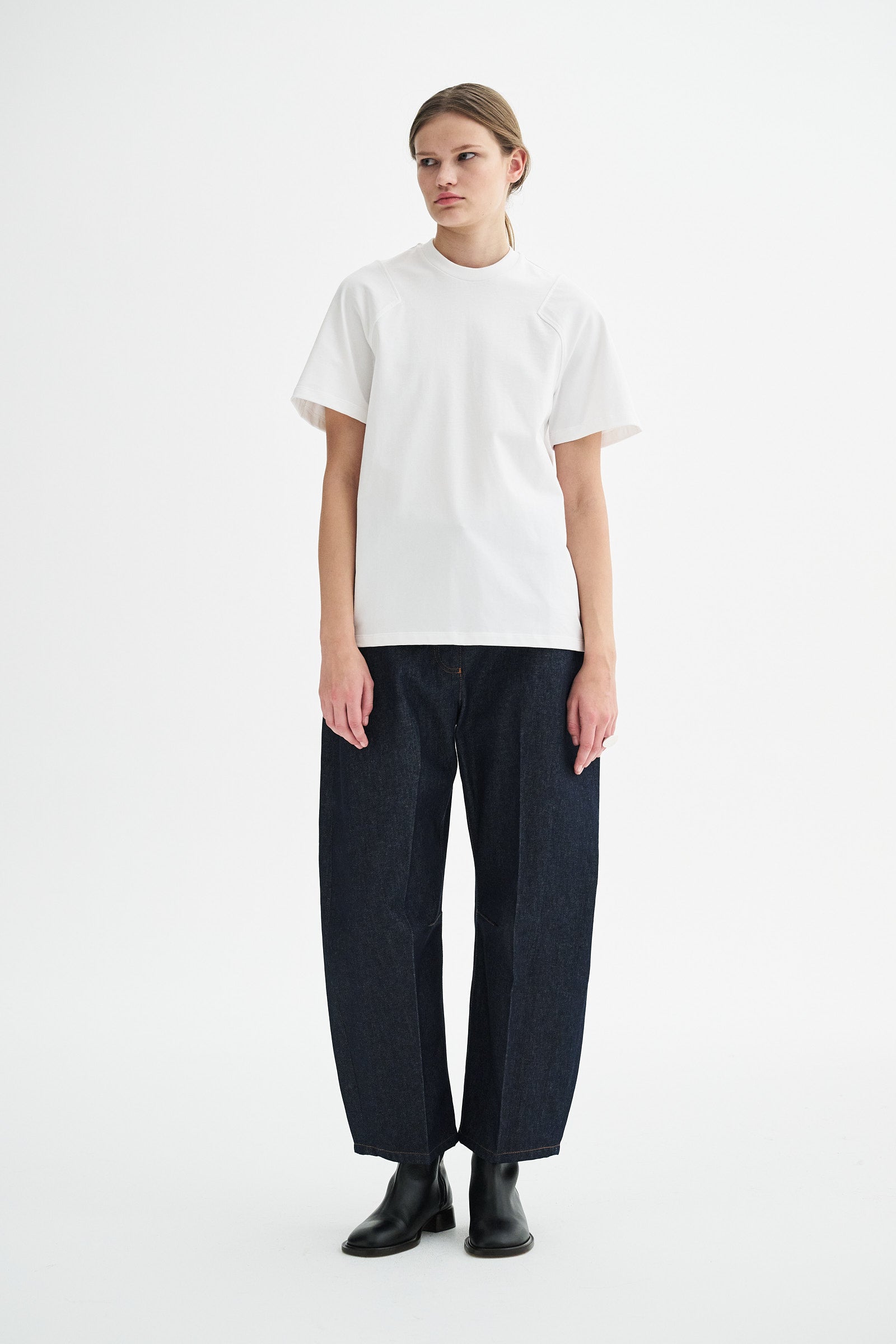 MKDT Studio LORIA HEAVY JERSEY COTTON T-Shirts WHITE