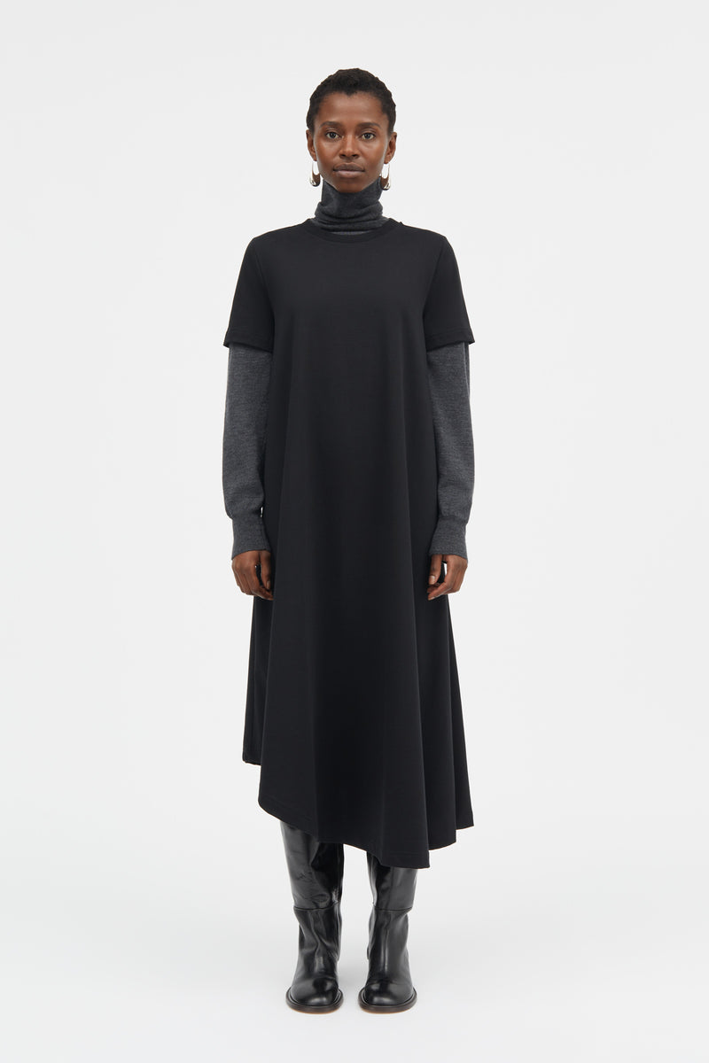 Mark Kenly Domino Tan Laara Heavy Cotton Jersey Dresses BLACK