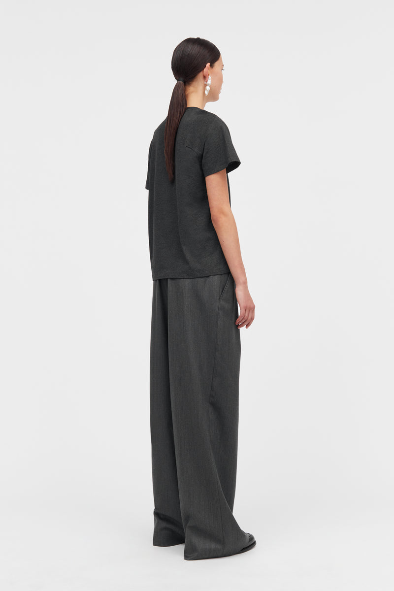 Mark Kenly Domino Tan Laia Cotton Jersey T-Shirts DARK GREY MELANGE