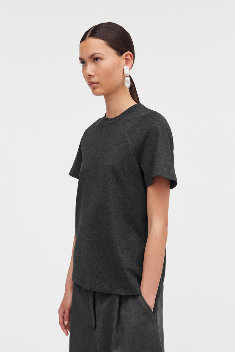 Mark Kenly Domino Tan Laia Cotton Jersey T-Shirts DARK GREY MELANGE