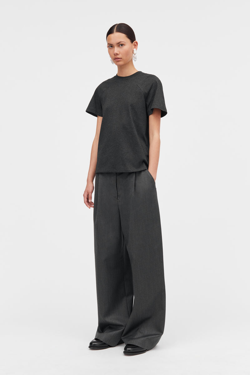 Mark Kenly Domino Tan Laia Cotton Jersey T-Shirts DARK GREY MELANGE