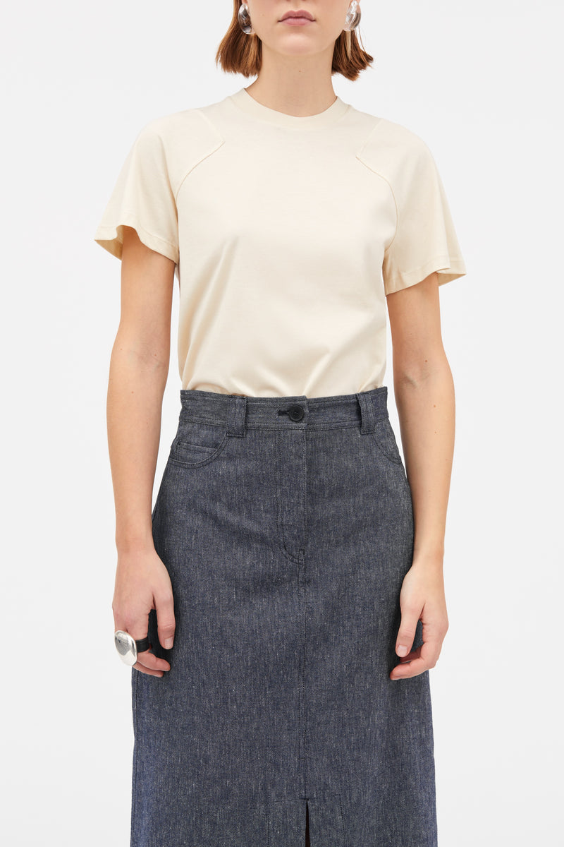 Mark Kenly Domino Tan Laia Cotton Jersey T-Shirts CREAM