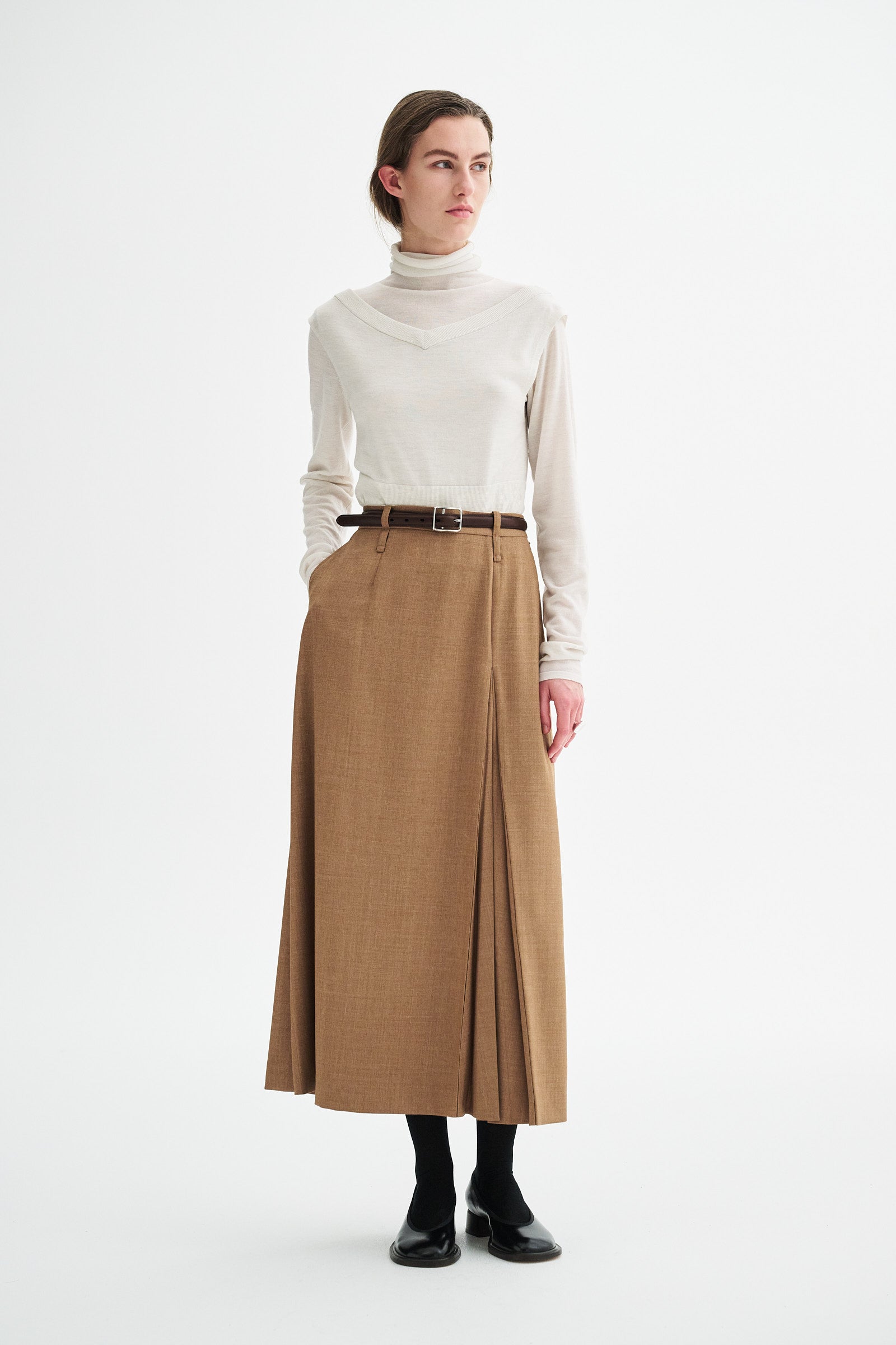 MKDT Studio NISHA TRANSEASONAL WOOL Skirts PRALINE