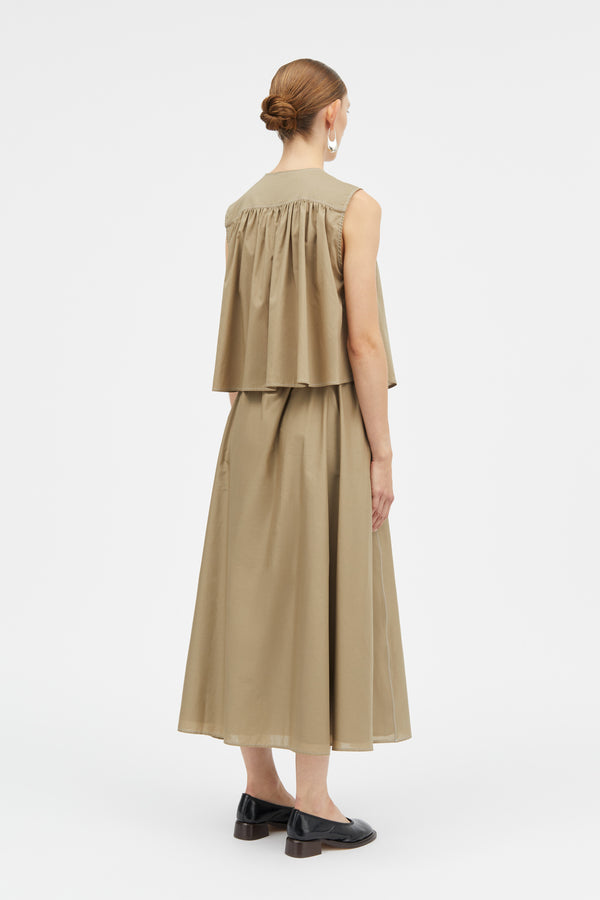Mark Kenly Domino Tan Nanda Sheer Cotton Skirts KHAKI