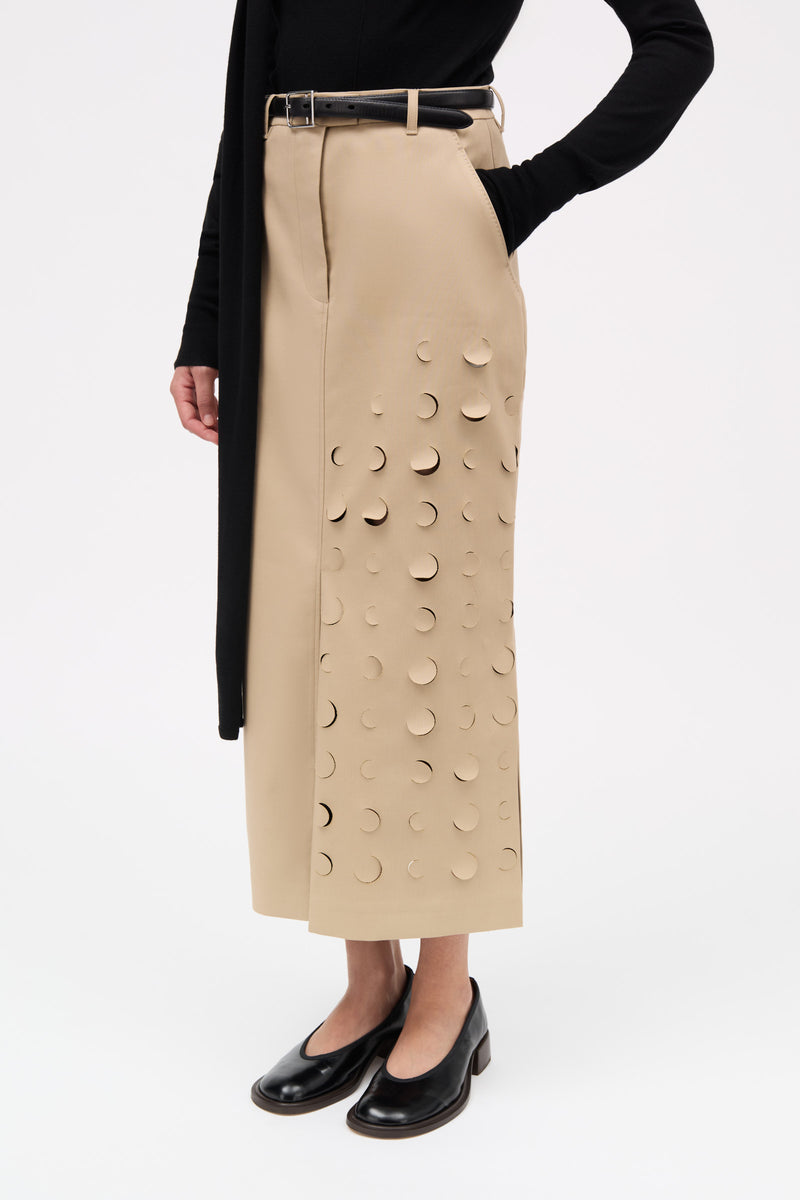 MKDT Studio Nara Bonded Cotton Poly Skirts BEIGE