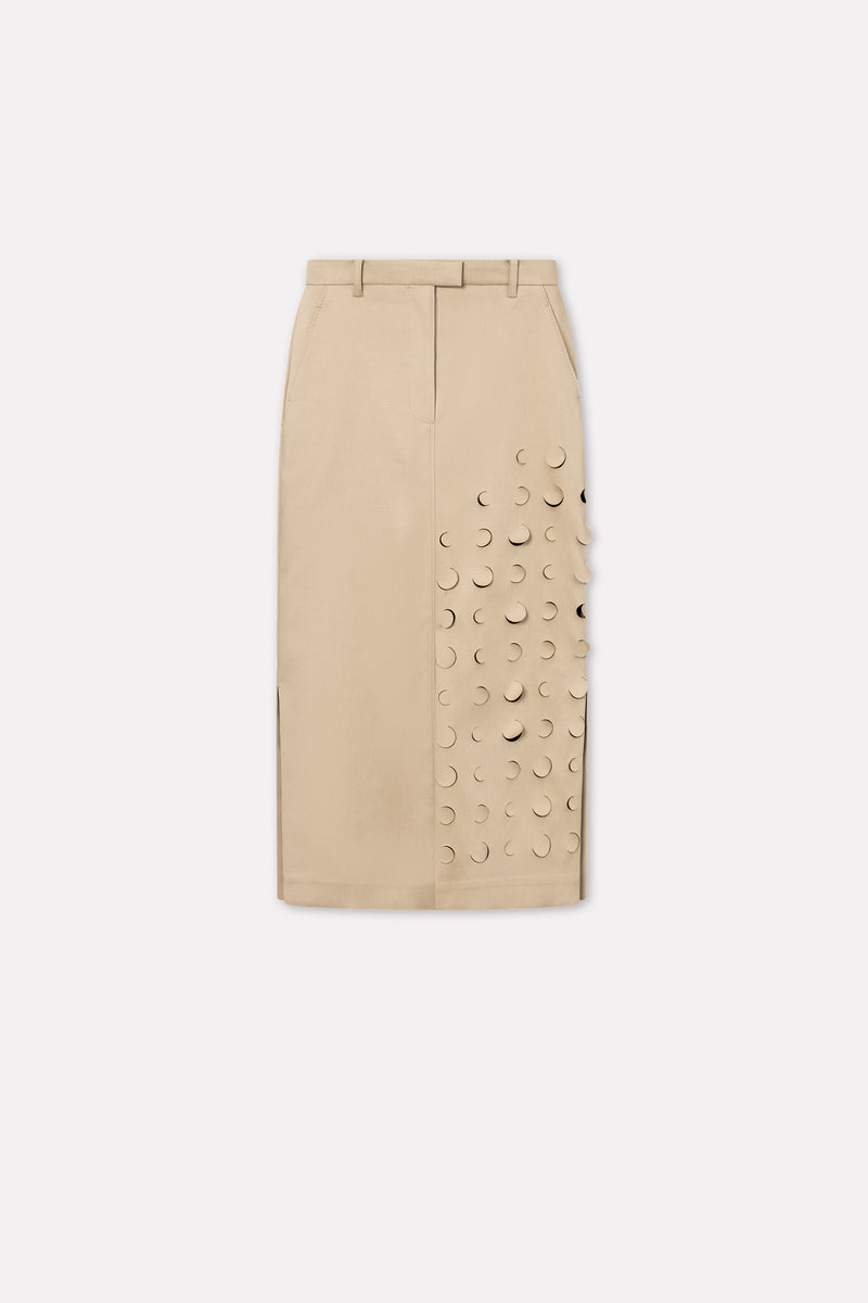 MKDT Studio Nara Bonded Cotton Poly Skirts BEIGE