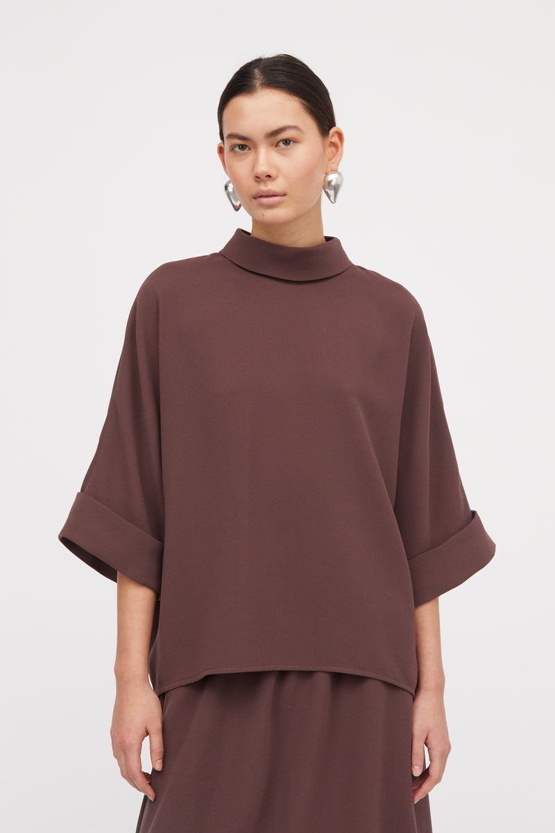 MKDT Studio Nasha Crepe Georgette Skirts BURGUNDY