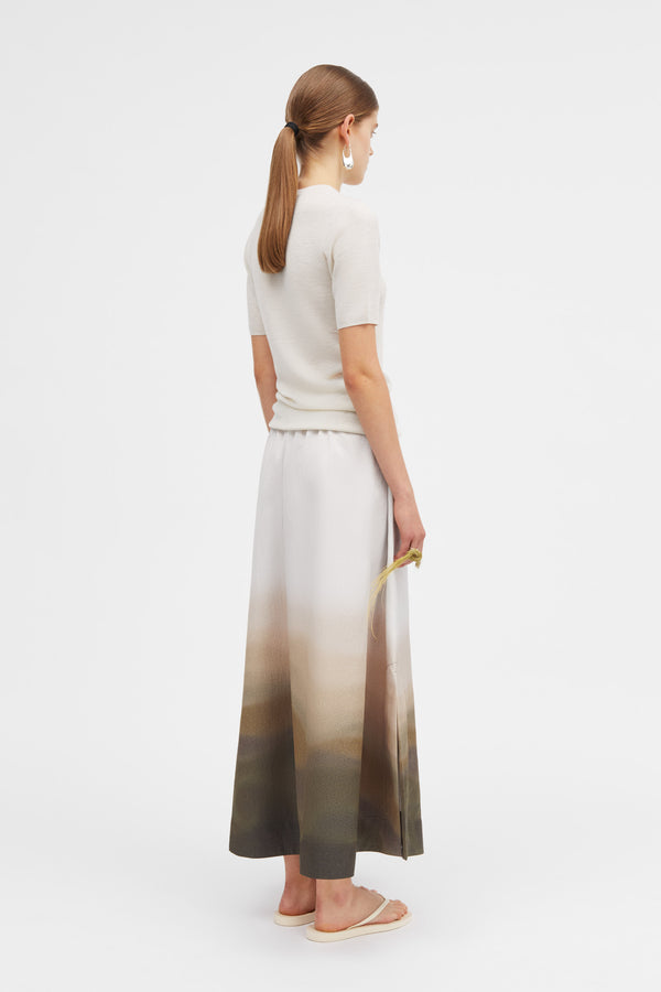Mark Kenly Domino Tan Nasha Dune Print Skirts OCRE