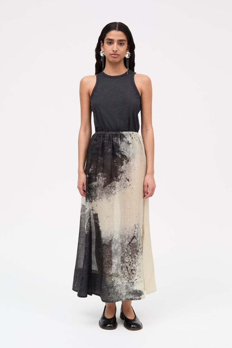 MKDT Studio Nellie Light Ramie Skirts DUST BLOW PRINT