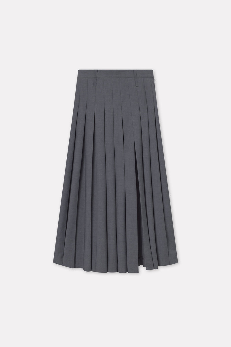 MKDT Studio Neris-atelier Thin Wool Melange Skirts DARK GREY MELANGE