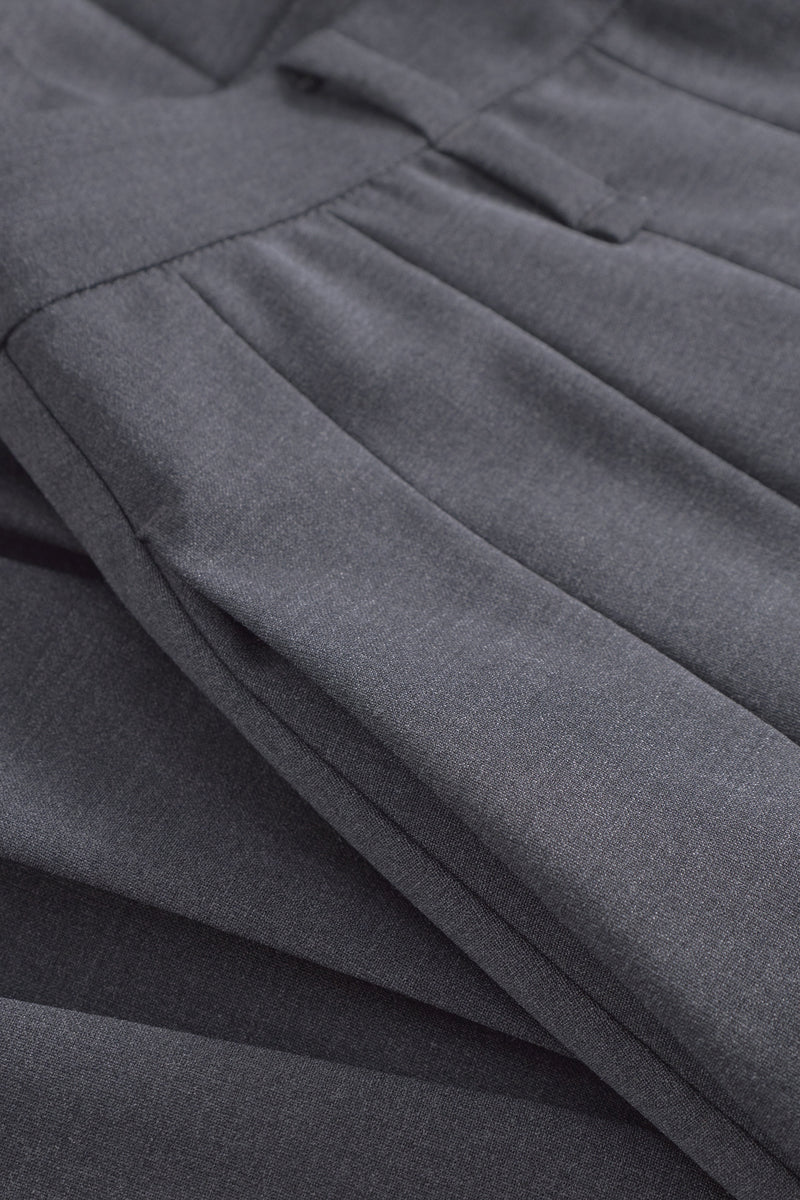 MKDT Studio Neris-atelier Thin Wool Melange Skirts DARK GREY MELANGE