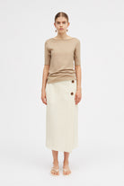 Mark Kenly Domino Tan Neyla 3d Herringbone Skirts CREAM