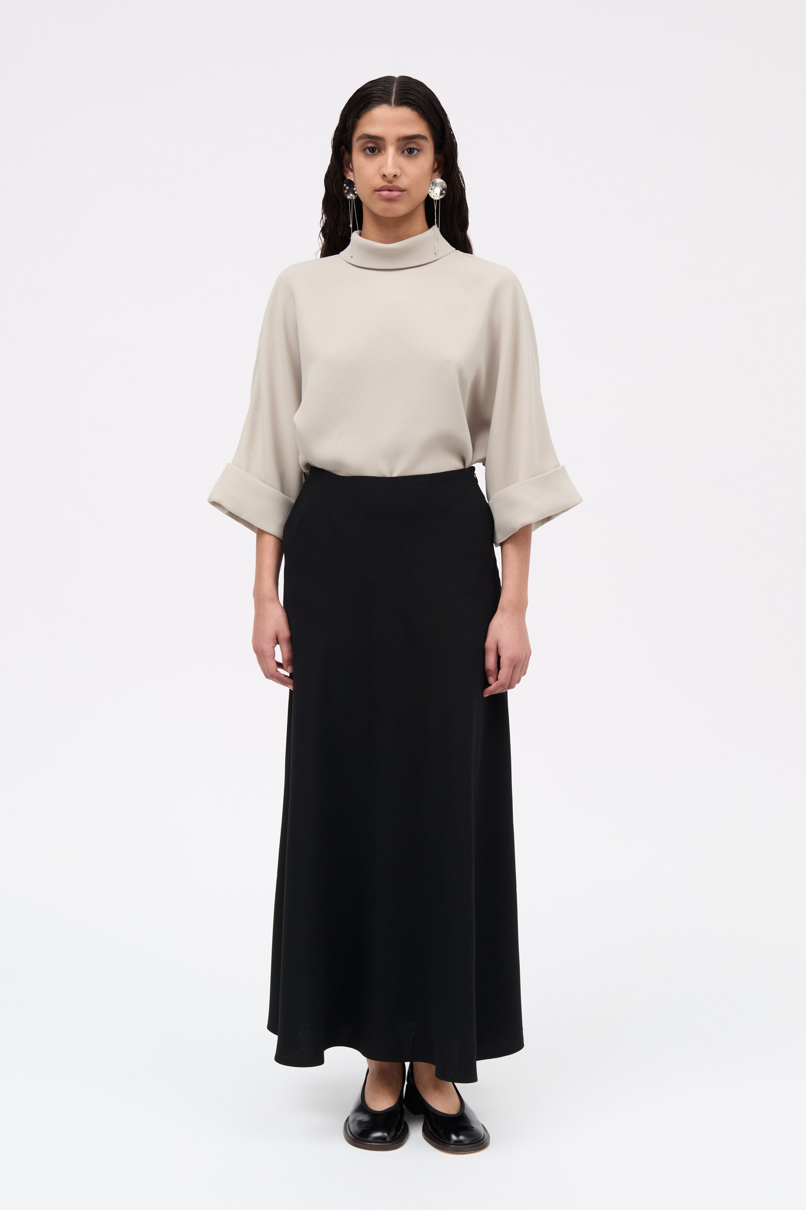 MKDT Studio Nimo Crepe Georgette Skirts BLACK