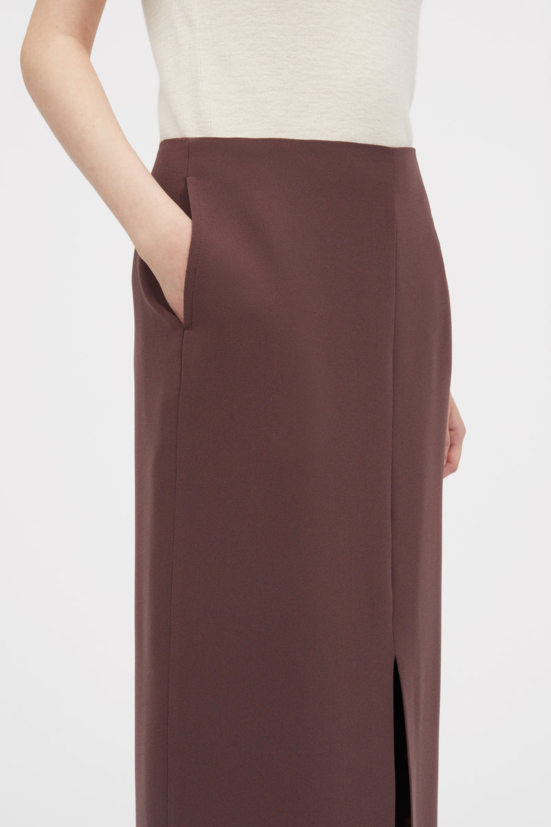 MKDT Studio Nishka Crepe Georgette Skirts BURGUNDY