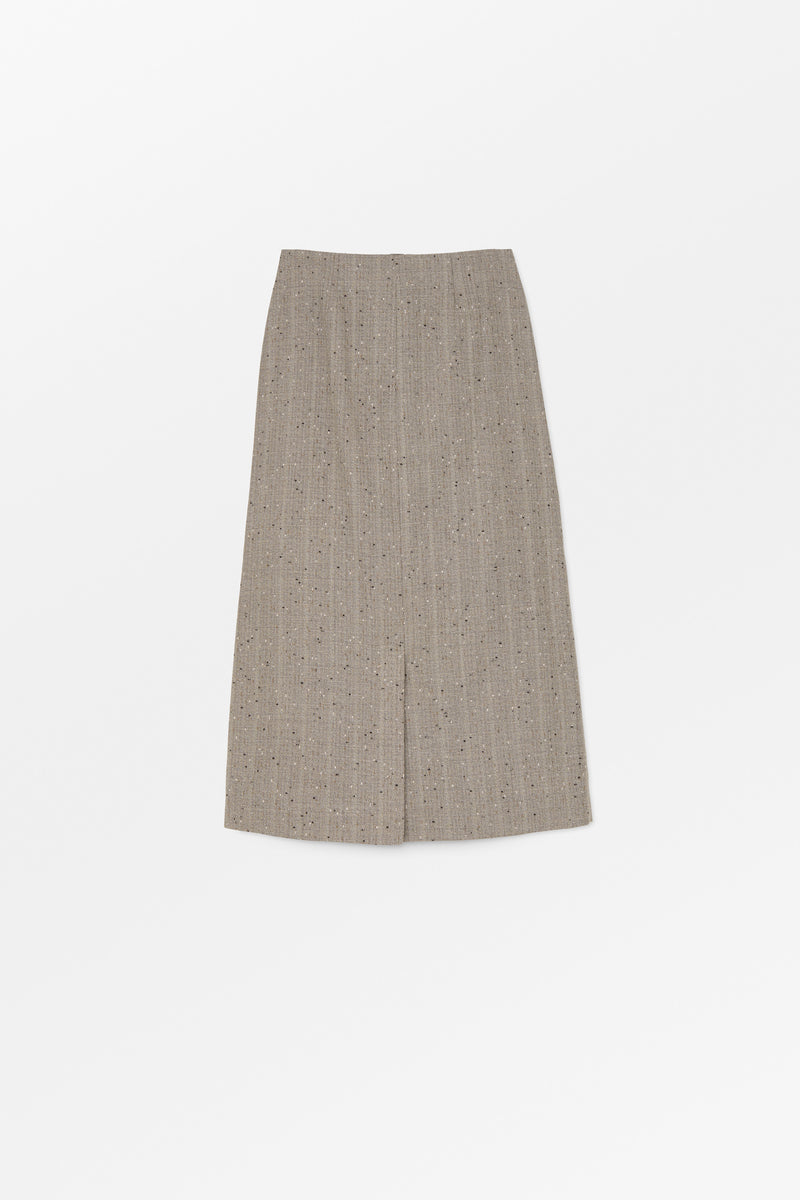 MKDT Studio Noma Speckled Thin Wool Skirts Brown Melange