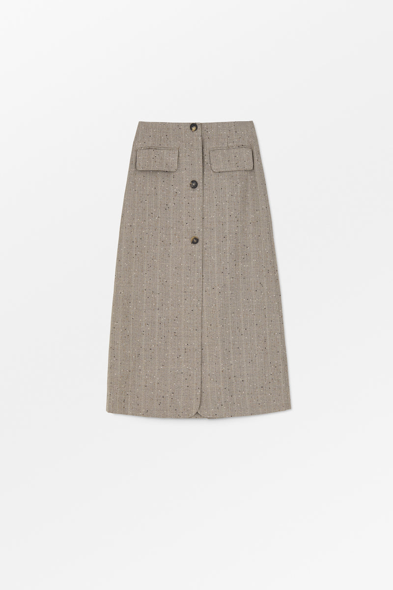 MKDT Studio Noma Speckled Thin Wool Skirts Brown Melange