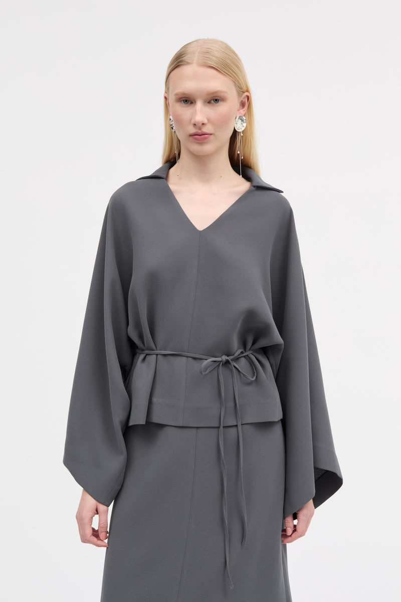 MKDT Studio Nora Crepe Georgette Skirts ANTHRACIT