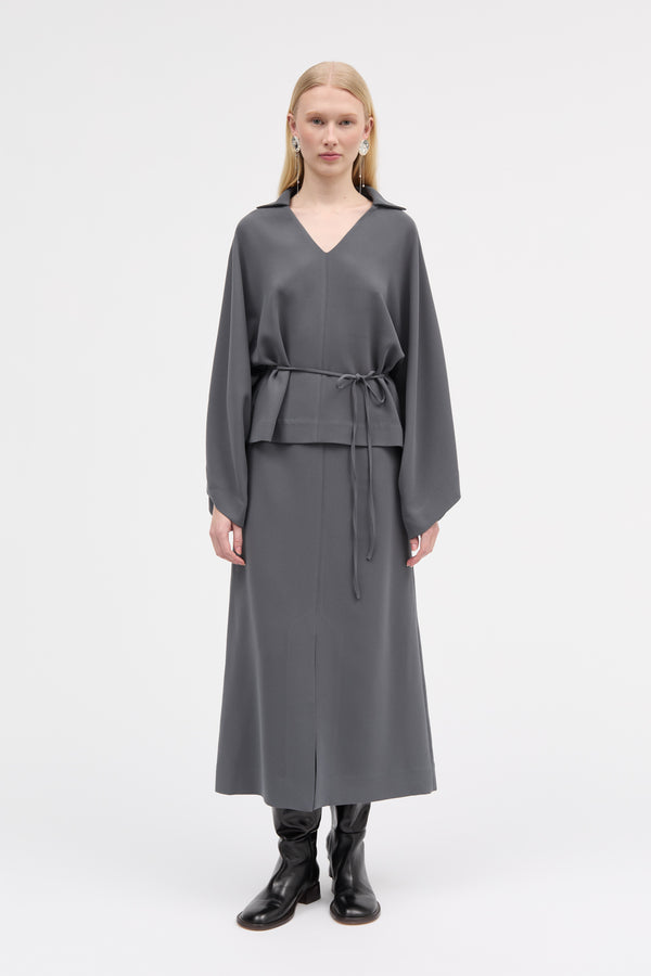 MKDT Studio Nora Crepe Georgette Skirts ANTHRACIT