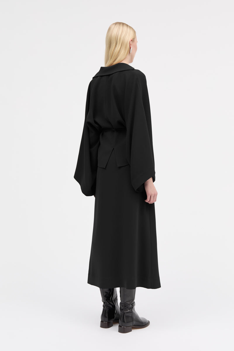 MKDT Studio Nora Crepe Georgette Skirts BLACK