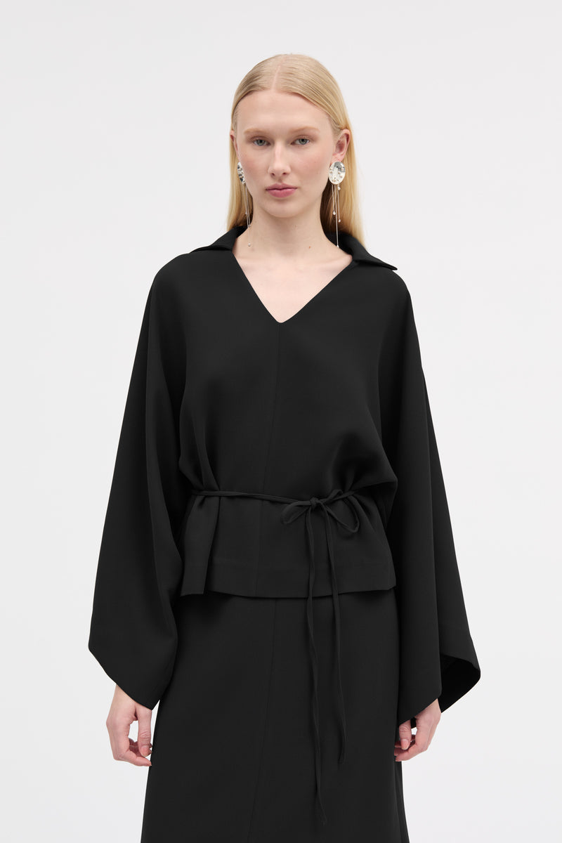 MKDT Studio Nora Crepe Georgette Skirts BLACK