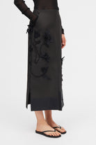 Mark Kenly Domino Tan Noshie-atelier Silk Wool Twill Skirts BLACK