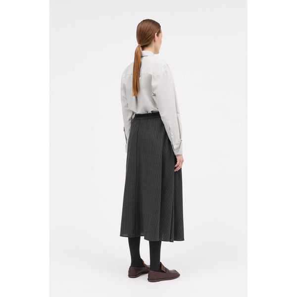MKDT Studio Nosika Pinstripe Light Wool Skirts DARK GREY