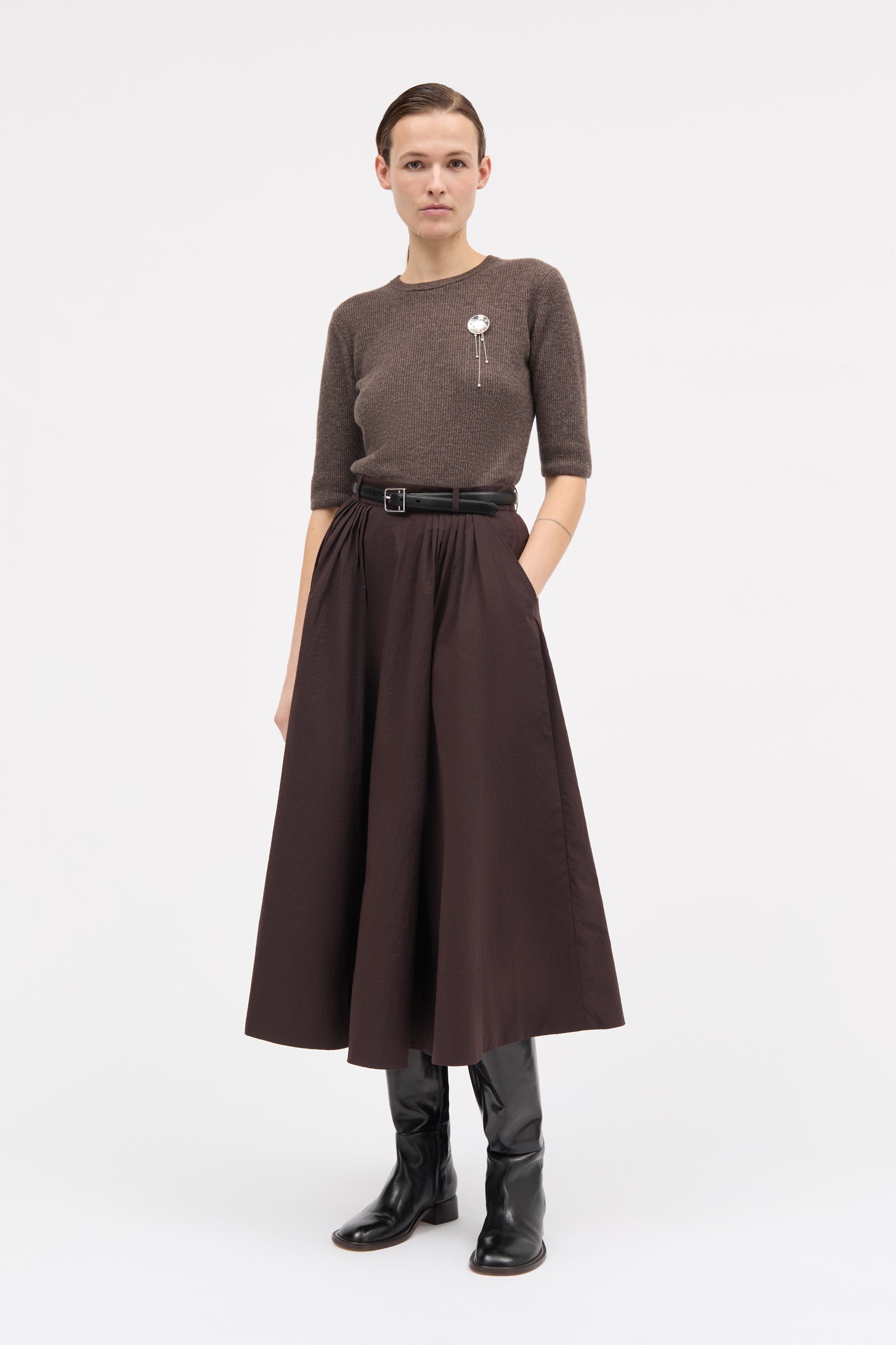 MKDT Studio Novo Skirt Shirts DEEP BROWN