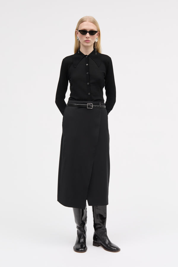 MKDT Studio Novy Light Wool Skirts BLACK