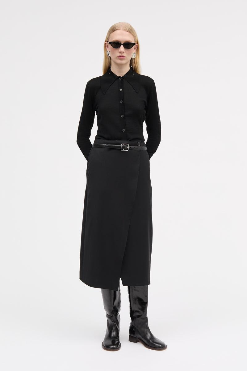 MKDT Studio Novy Light Wool Skirts BLACK