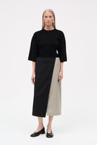 MKDT Studio Novy Thin Solid Wool Skirts BLACK