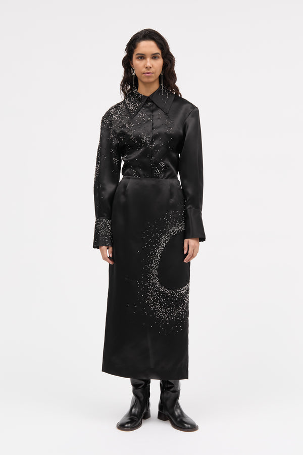 MKDT Studio Nuri-atelier Silk Skirts BLACK