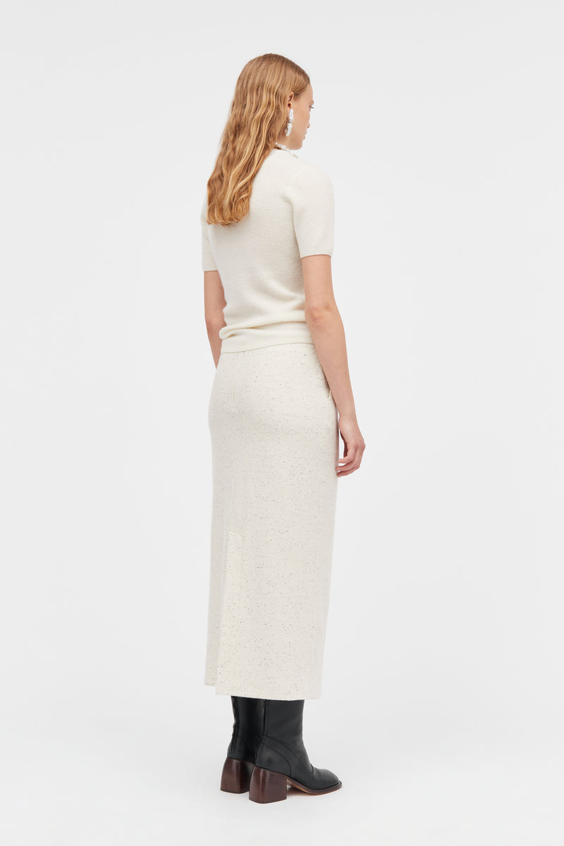 Mark Kenly Domino Tan Nuri Cotton Wool Dupioni Skirts IVORY
