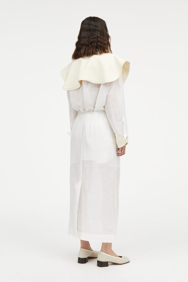Mark Kenly Domino Tan Nuri Linen/silk Skirts IVORY